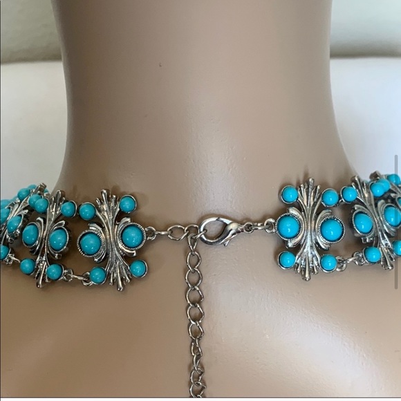 NWOT Turquoise Statement NECKLACE & BRACELET Set - Picture 5 of 10